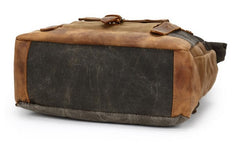 Waxed Canvas Leather Mens Travel Backpacks Canvas Backpack Canvas School Backpack for Men - iwalletsmen