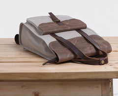 Cool Canvas Gray Mens Handbag Canvas Backpack Canvas Travel Bag for Men - iwalletsmen