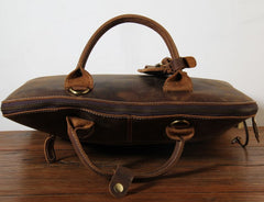 Handmade Leather Mens Cool Business Bag Briefcase Work Bag Laptop Bag for men