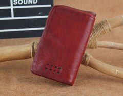 Handmade Genuine Leather Mens Cool Slim Leather Wallet Men Small Wallets Bifold for Men