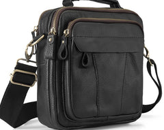 Cool Leather Mens Small Side Bag Messenger Bags Shoulder Bags for Men - iwalletsmen