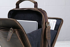 Cool Coffee Vintage Leather Mens Messenger Bags Shoulder Bag for Men - iwalletsmen