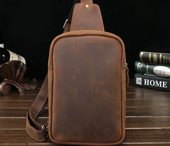 Cool Leather Mens Sling Shoulder Bag Sling Bags Chest Bag Sling Backpack for men - iwalletsmen