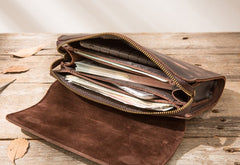 Cool Leather Mens Large Long Zipper Clutch Wallet Long Wallet for Men - iwalletsmen
