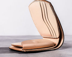 Handmade Vintage Leather Mens Small Wallet Bifold Wallet for Men - iwalletsmen