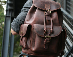 Cool Mens Leather Backpacks Travel Backpacks Laptop Backpacks for Men - iwalletsmen