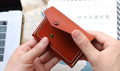 Leather Mens Card Wallet Front Pocket Wallet Small Slim Wallet Change Wallet for Men - iwalletsmen