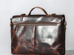 Handmade Leather Mens Cool Messenger Bag Briefcase Work Bag Business Bag Laptop Bag for men