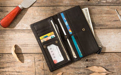 Cool Mens long Wallet Leather Bifold Wallet Long Wallets for Men - iwalletsmen