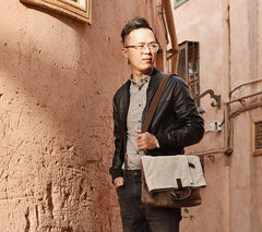 Mens Canvas Cool Side Bag Messenger Bag Canvas Handbag Canvas Tote for Men - iwalletsmen