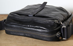Genuine Leather Mens Cool Small Messenger Bag Sling Bag Chest Bag Bike Bag Cycling Bag for men