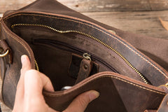 Vintage Leather Small Mens Cool Messenger Bags Small Shoulder Bag for Men - iwalletsmen
