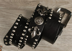 Handmade Genuine Custom Punk Biker Leather Mens Leather Men Belt for Men - iwalletsmen