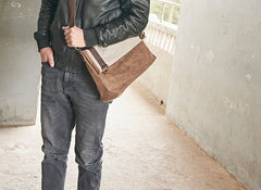 Mens Canvas Gray Cool Courier bag Messenger Bag Canvas Side Bag for Men - iwalletsmen