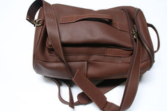 Mens Leather Barrel Backpack Cool Travel Bag Weekender Bag for men - iwalletsmen