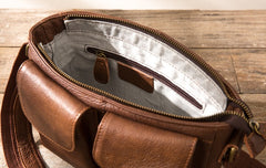 Cool Small Leather Vintage Mens Messenger Bag Shoulder Bags  for Men - iwalletsmen