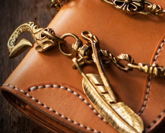 Handmade Leather billfold Mens Chain Biker Wallet Cool Leather Wallet With Chain Wallets for Men