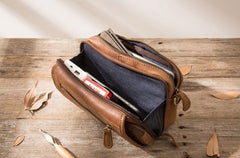 Cool Leather Mens Small Messenger Bags Shoulder Bags for Men - iwalletsmen