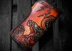 Handmade Leather Prajna Ghost Mens Chain Biker Wallet Cool Leather Wallet With Chain Wallets for Men