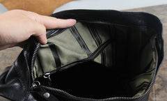 Genuine Leather Mens Cool Chest Bag Sling Bag Crossbody Bag Travel Bag Hiking Bag for men