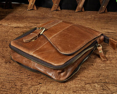 Mens Leather Small Side Bags COURIER BAG Waist Pouch Holster Belt Case Belt Pouch for Men - iwalletsmen