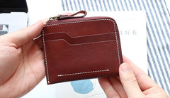 Leather Mens Front Pocket Wallets Small Slim Wallet Card Wallet Change Wallet for Men - iwalletsmen