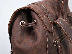 Handmade Leather Mens Cool Backpack Sling Bag Large Travel Bag Hiking Bag for Men