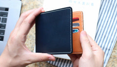 Leather Mens Small Wallet Slim Wallet Front Pocket Wallet Card Wallet for Men - iwalletsmen