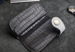 Handmade Leather Biker Wallet Mens Cool Chain Wallet Long Wallet Trucker Wallet with Chain