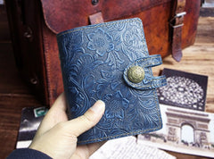 Handmade Leather Floral Mens Cool billfold Wallet Card Holder Small Card Slim Wallets for Men