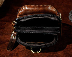 Mens Small Leather Belt Pouch Holster Belt Case Cell Phone Waist Pouch for Men - iwalletsmen
