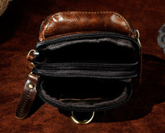 Mens Small Leather Belt Pouch Holster Belt Case Cell Phone Waist Pouch for Men - iwalletsmen