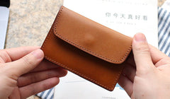 Leather Mens Card Wallet Front Pocket Wallet Small Slim Wallets Change Wallets for Men - iwalletsmen