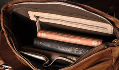 Handmade Leather Mens Cool Messenger Bag Briefcase Work Bag Business Bag for men