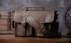 Genuine Leather Mens Cool Messenger Bag Briefcase Work Bag Business Bag for men