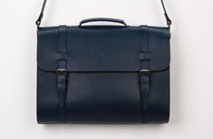 Blue Leather Mens Briefcase Messenger Bag Handbag Shoulder Bag for men - iwalletsmen