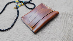 Handmade Leather Mens Small Front Pocket Wallet Leather Card Wallets for Men - iwalletsmen
