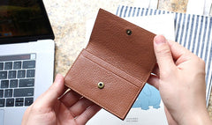 Leather Mens Card Wallet Front Pocket Wallet Small Slim Wallets Change Wallet for Men - iwalletsmen