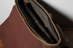 Handmade Leather Mens Cool Messenger Bag Work Bag Backpack Travel Bag Briefcase Bag for men