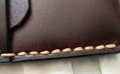 Mens Coffee Leather Slim Front Pocket Wallets Leather Cards Wallet for Men - iwalletsmen