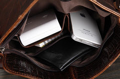 Cool Coffee Small Leather Mens Messenger Bag Shoulder Bag for Men - iwalletsmen
