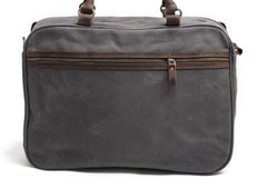 Mens Waxed Canvas Leather Briefcase Handbag Laptop Bag Business Bag for Men - iwalletsmen