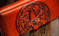 Handmade Leather Mens Tibetan Chain Biker Wallet Cool Leather Wallet Long Clutch Wallets for Men