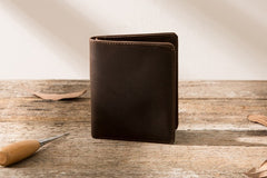 Coffee Cool Leather Mens Small Wallets Bifold Vintage Slim billfold Wallet for Men - iwalletsmen