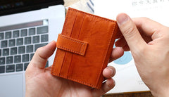 Leather Mens Front Pocket Wallet Card Wallet Small Slim Wallet Change Wallet for Men - iwalletsmen
