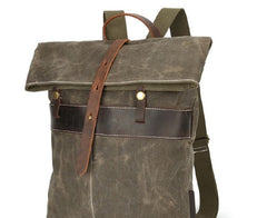 Waxed Canvas Mens Cool Backpacks Canvas Travel Backpack Canvas School Backpack for Men - iwalletsmen