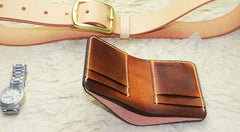 Vintage Leather Brown Mens Slim Small Wallet Leather Bifold Wallets for Men - iwalletsmen