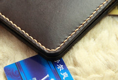 Vintage Leather Coffee Bifold Mens Long Wallet Leather Long Wallets for Men - iwalletsmen