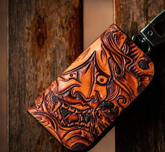 Handmade Leather Biker Mens Cool Car Key Wallet Coin Wallet Pouch Car KeyChain for Men