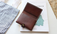 Leather Mens Small Card Wallets Front Pocket Wallet Cool Change Wallet for Men - iwalletsmen
